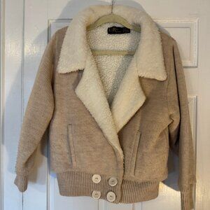 Vintage Knit Wool Bomber Jacket